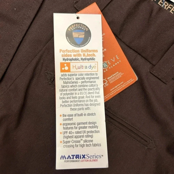 Perfection Uniforms Men’s MTX-ECO Series Un-hemmed Brown Trouser Pants Size 36 - Picture 3 of 8